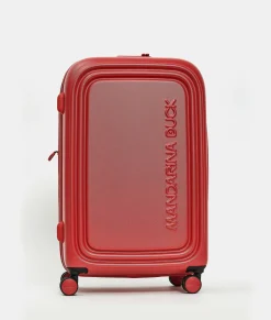 New Mandarina Duck LOGODUCK+ Medium Expandable Trolley (4 Wheels) | cm 69 X 45 X 32/35 CherryTomato