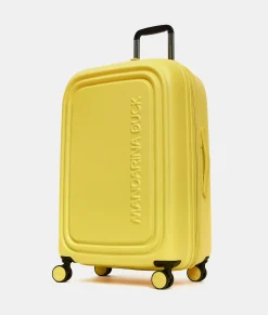Outlet Mandarina Duck LOGODUCK+ Medium Expandable Trolley (4 Wheels) | cm 69 X 45 X 32/35 DuckYellow