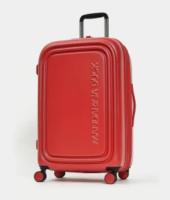 New Mandarina Duck LOGODUCK+ Medium Expandable Trolley (4 Wheels) | cm 69 X 45 X 32/35 CherryTomato