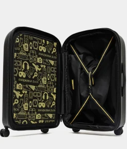 New Mandarina Duck LOGODUCK+ Medium Expandable Trolley (4 Wheels) | cm 69 X 45 X 32/35 Black