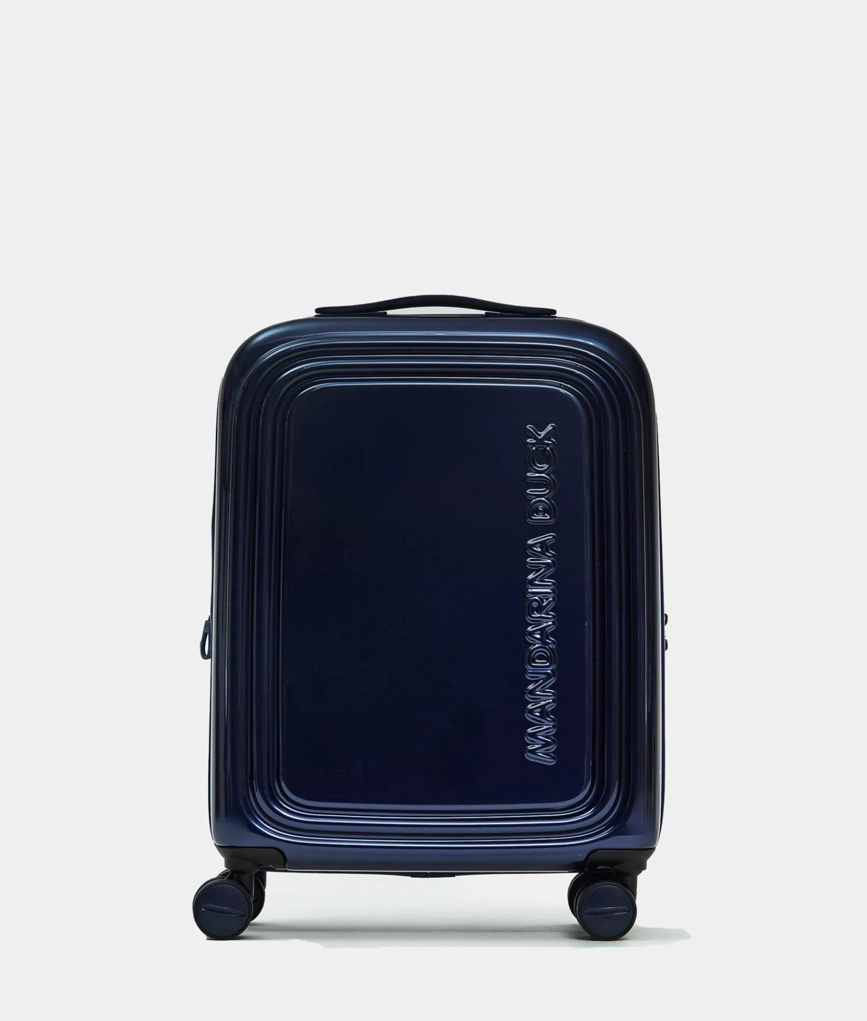 Best Mandarina Duck LOGODUCK+ METAL Expandable Cabin Hard Trolley (4 Wheels) | cm 55X40X20/23 BlueIndigo
