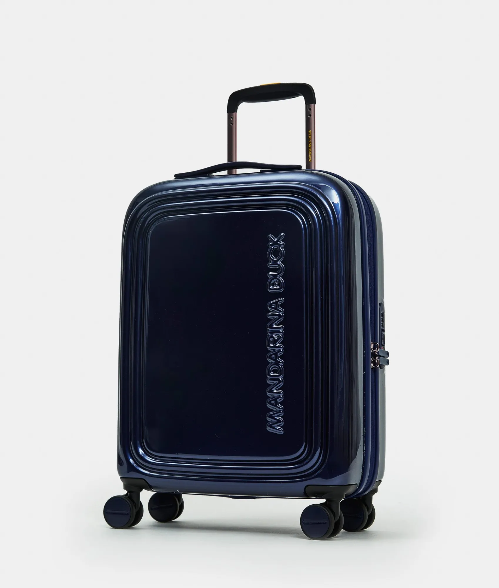 Best Mandarina Duck LOGODUCK+ METAL Expandable Cabin Hard Trolley (4 Wheels) | cm 55X40X20/23 BlueIndigo