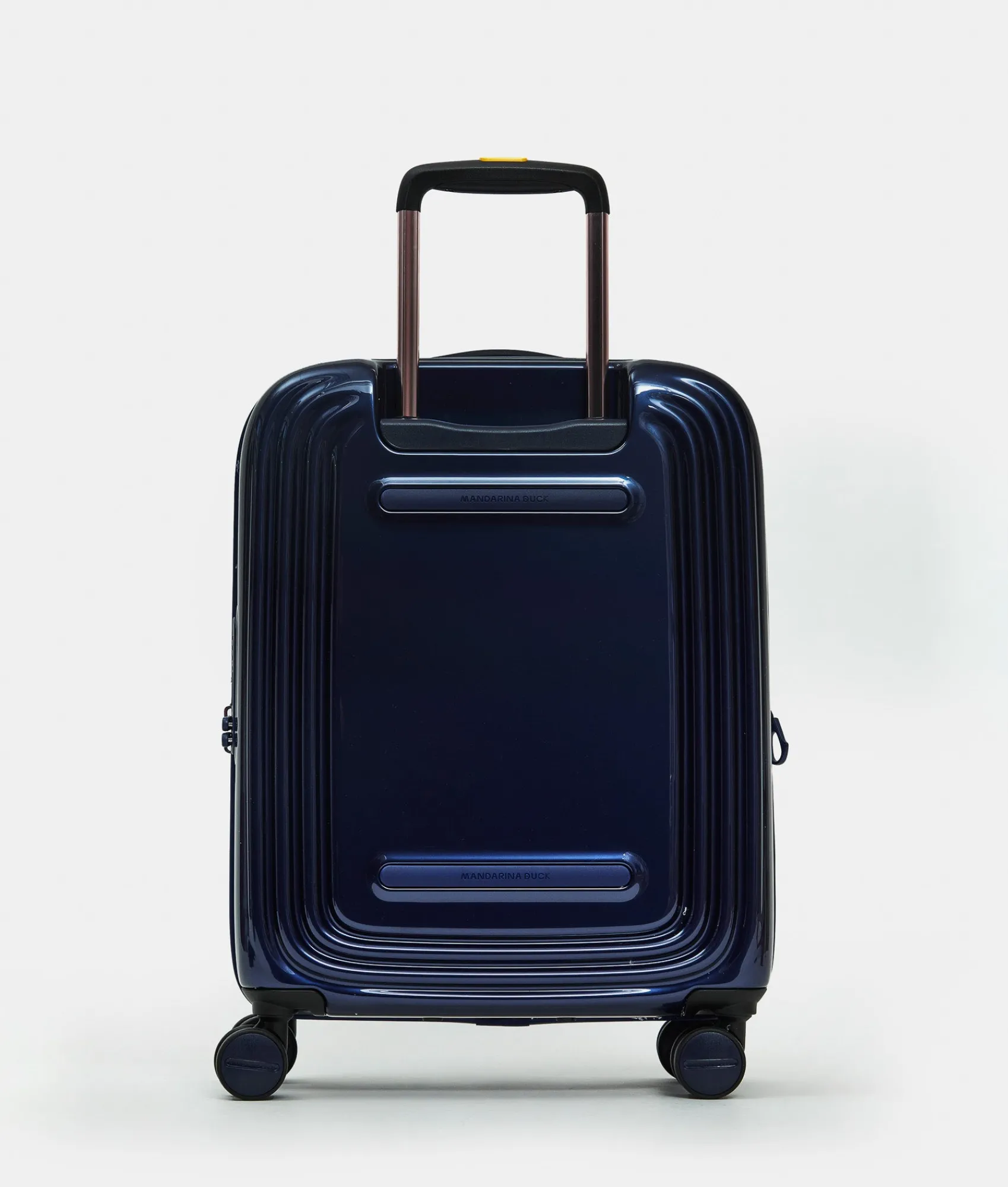 Best Mandarina Duck LOGODUCK+ METAL Expandable Cabin Hard Trolley (4 Wheels) | cm 55X40X20/23 BlueIndigo