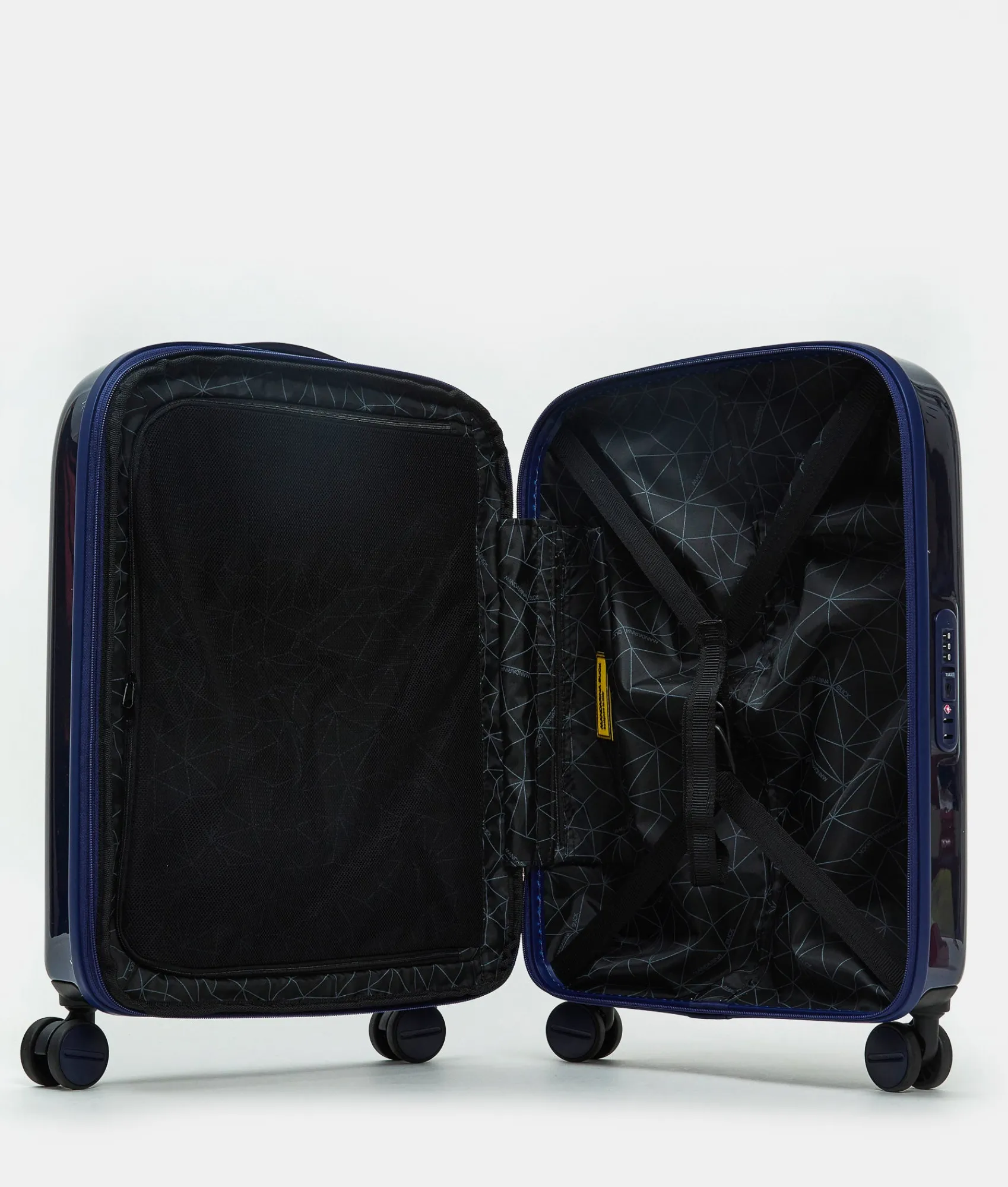 Best Mandarina Duck LOGODUCK+ METAL Expandable Cabin Hard Trolley (4 Wheels) | cm 55X40X20/23 BlueIndigo