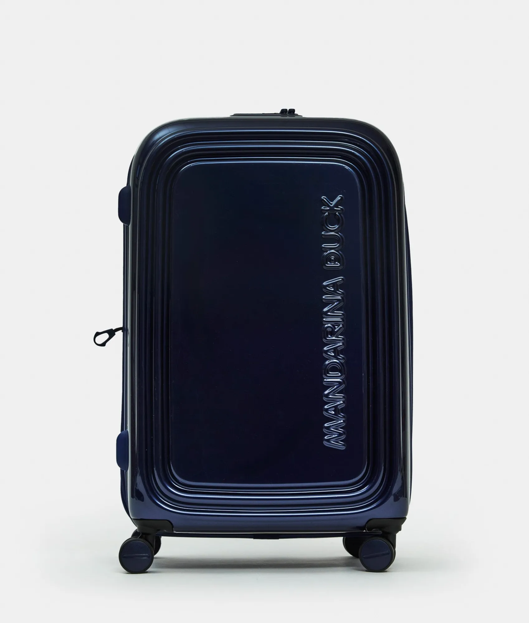 New Mandarina Duck LOGODUCK+ METAL Medium Expandable Trolley (4 Wheels) | cm 69 X 45 X 32/35 BlueIndigo