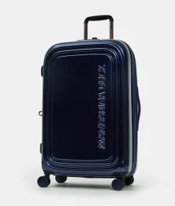 New Mandarina Duck LOGODUCK+ METAL Medium Expandable Trolley (4 Wheels) | cm 69 X 45 X 32/35 BlueIndigo