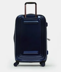 New Mandarina Duck LOGODUCK+ METAL Medium Expandable Trolley (4 Wheels) | cm 69 X 45 X 32/35 BlueIndigo