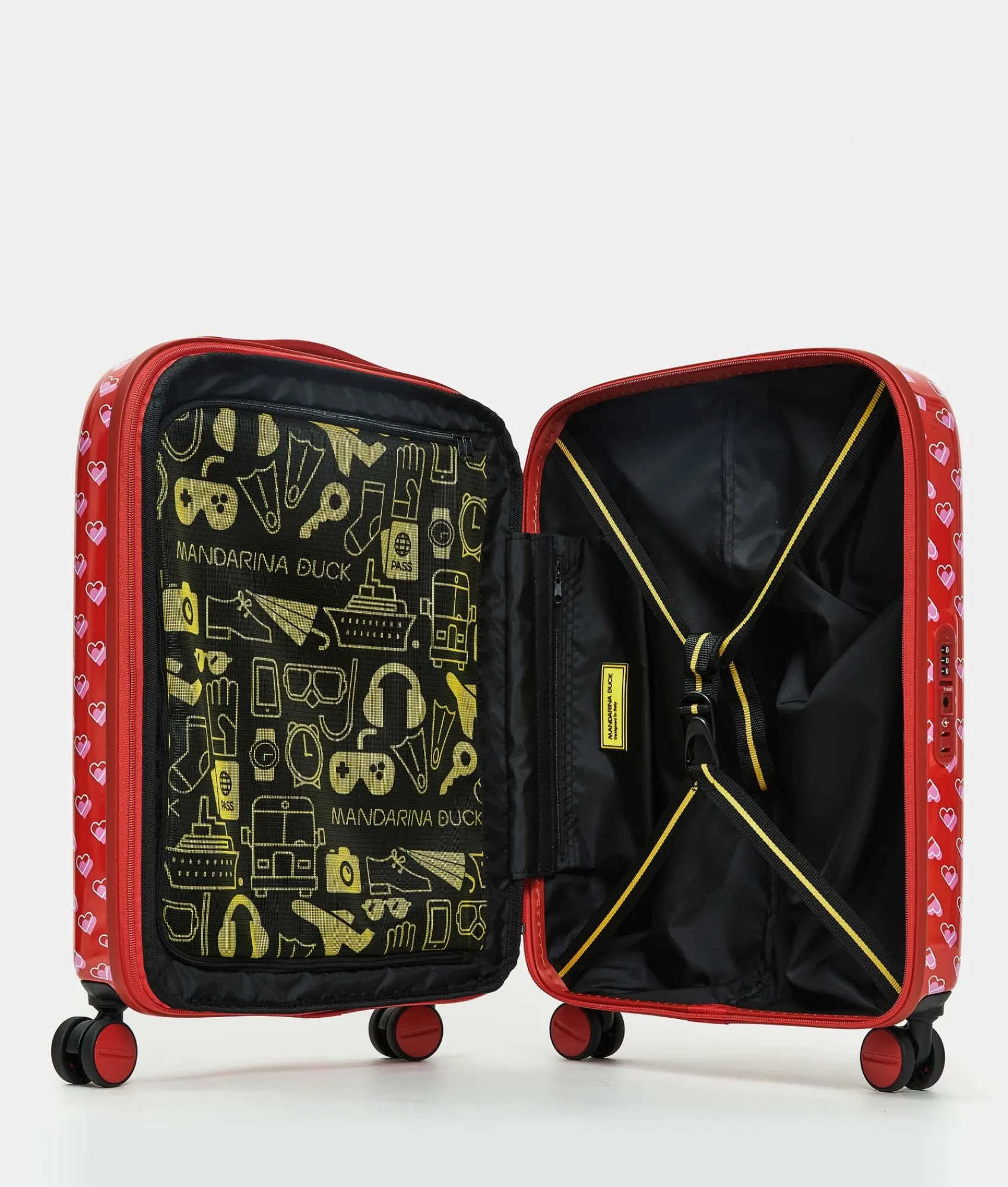 Best Mandarina Duck LOGODUCK+ PRINTED Expandable Cabin Hard Trolley (4 Wheels) | cm 55X40X20/23 GimmeLove