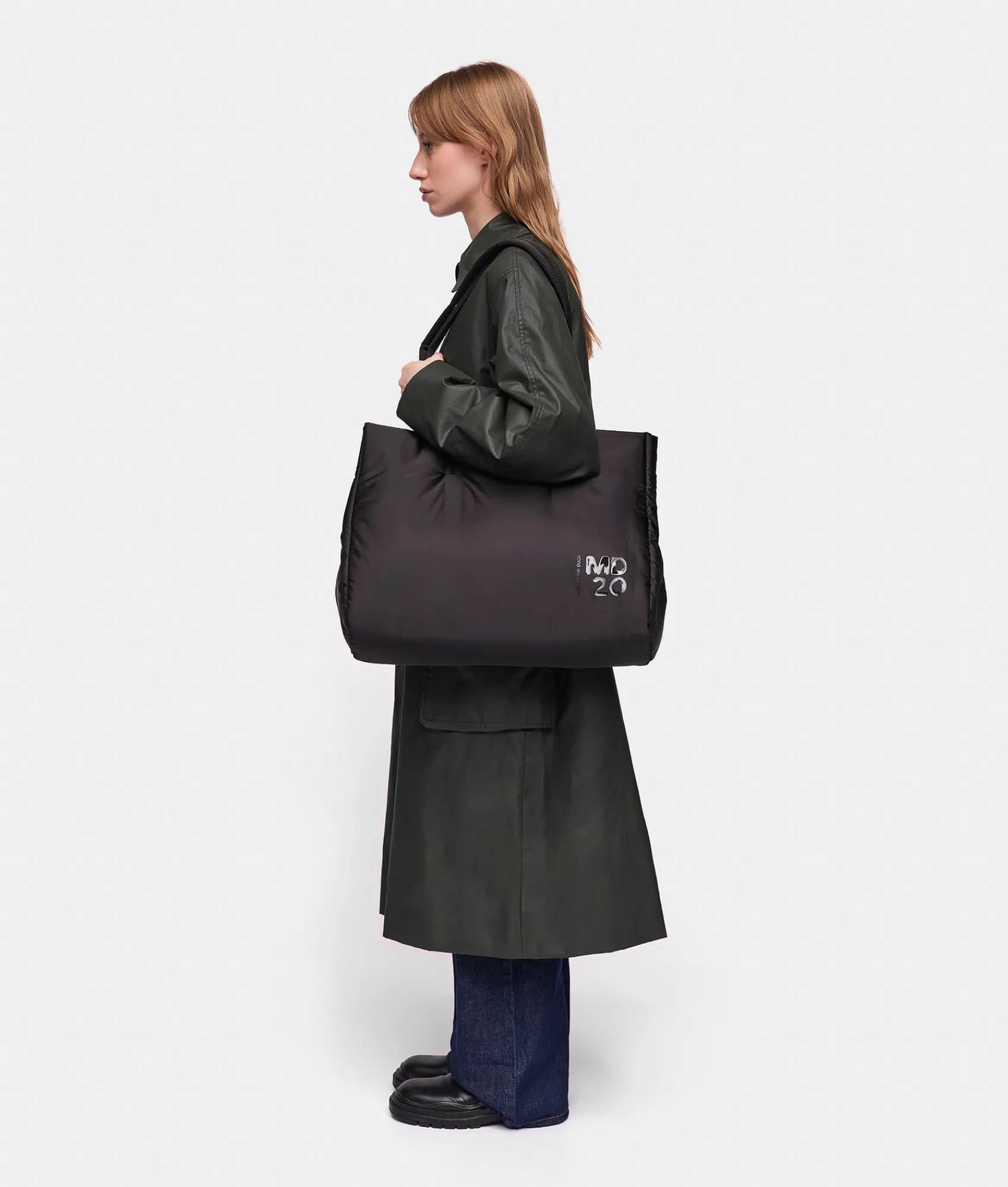 Online Mandarina Duck MD20 BALLOON Large Reversible Nylon Tote Black