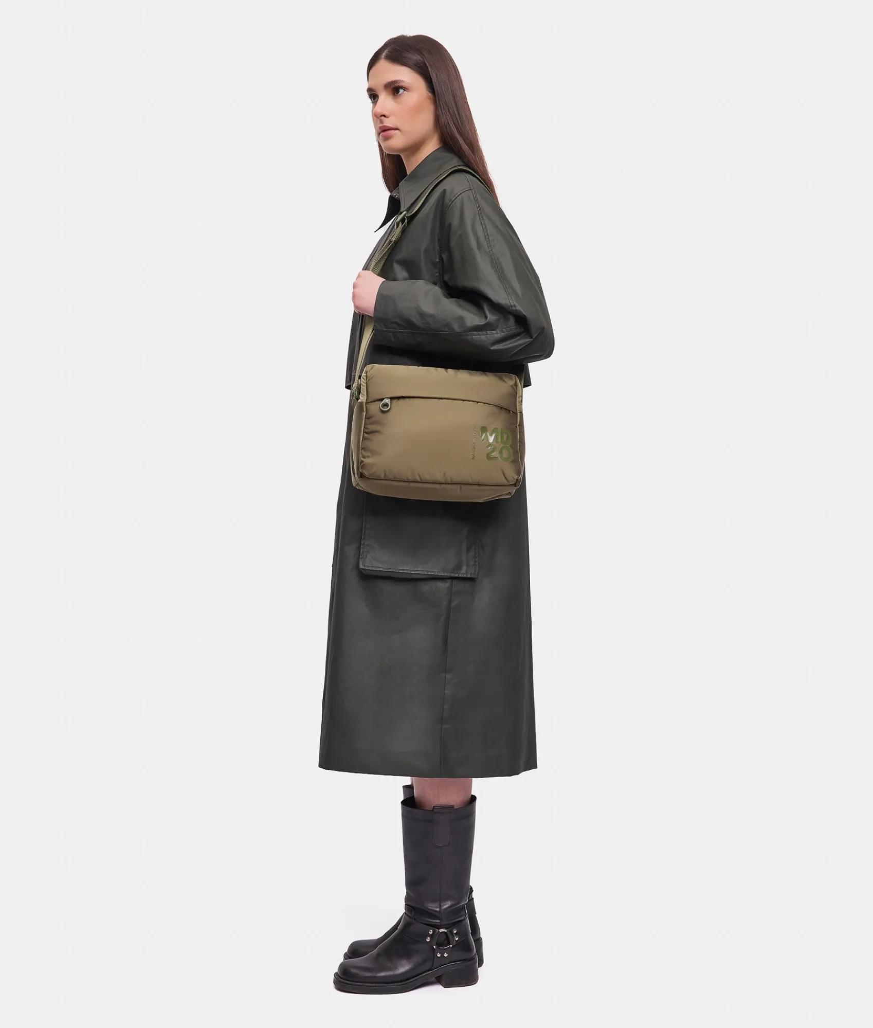 Online Mandarina Duck MD20 BALLOON Medium Shoulder Bag MilitaryGreen