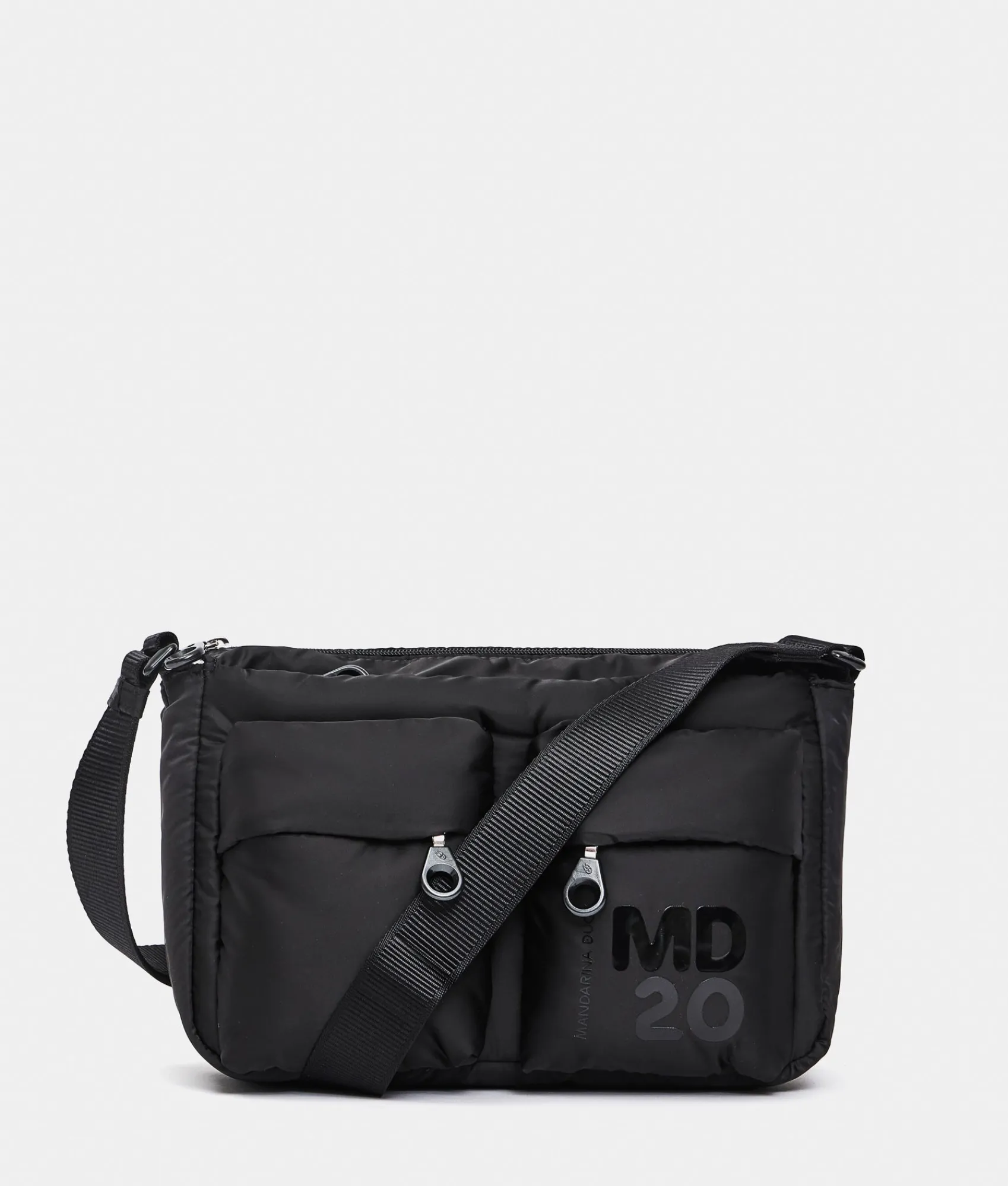 New Mandarina Duck MD20 BALLOON Shoulder Bag With Pockets Black