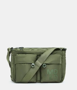 Outlet Mandarina Duck MD20 BALLOON Shoulder Bag With Pockets MilitaryGreen