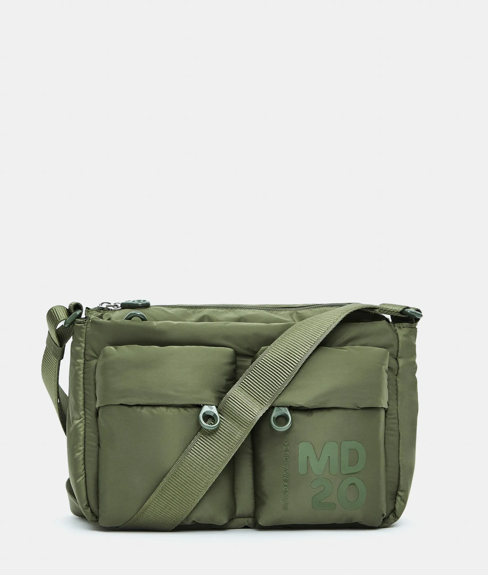 Outlet Mandarina Duck MD20 BALLOON Shoulder Bag With Pockets MilitaryGreen