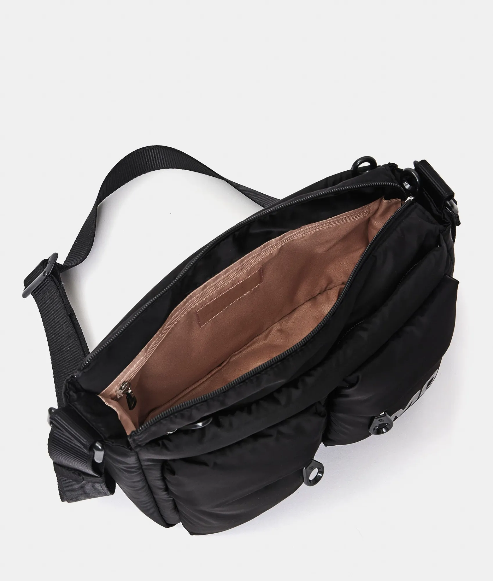 New Mandarina Duck MD20 BALLOON Shoulder Bag With Pockets Black