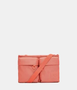 New Mandarina Duck MD20 Double Pocket Flat Crossbody Bag Tangerine