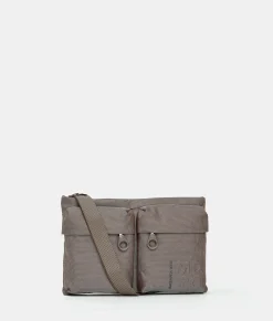 Best Mandarina Duck MD20 Double Pocket Flat Crossbody Bag Taupe