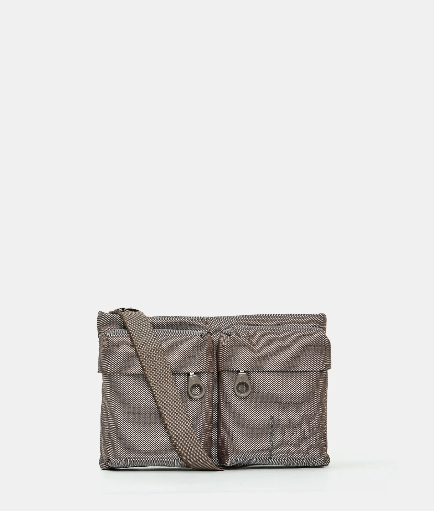 Best Mandarina Duck MD20 Double Pocket Flat Crossbody Bag Taupe