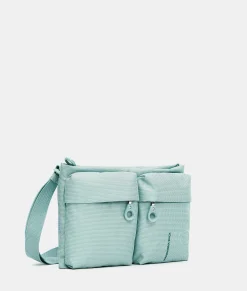 Discount Mandarina Duck MD20 Double Pocket Flat Crossbody Bag IcebergGreen