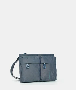 Outlet Mandarina Duck MD20 Double Pocket Flat Crossbody Bag BlueWing