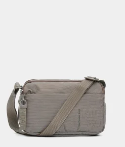 New Mandarina Duck MD20 Expandable Double Zip Crossbody Bag Taupe