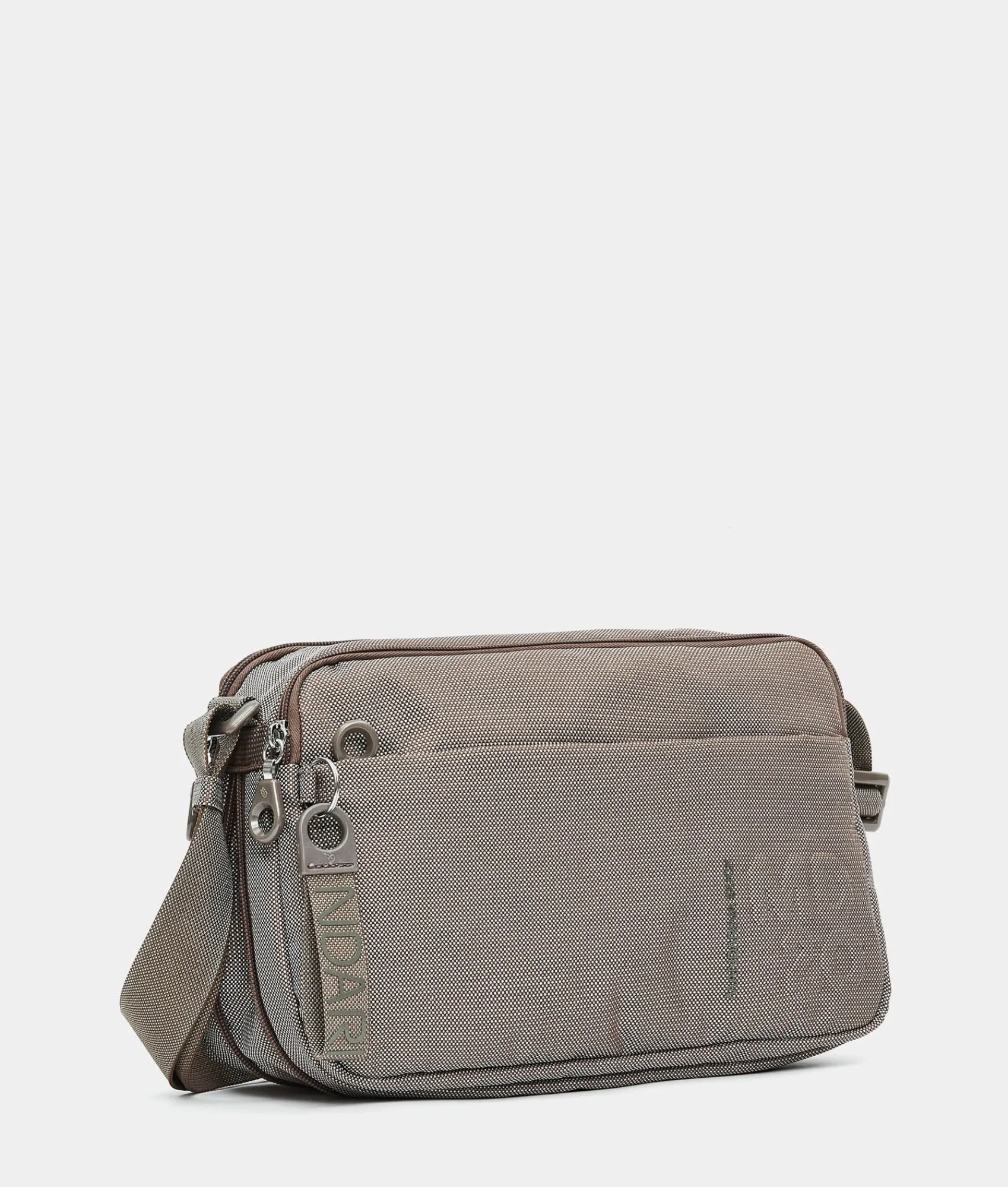 New Mandarina Duck MD20 Expandable Double Zip Crossbody Bag Taupe