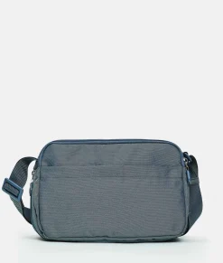 Outlet Mandarina Duck MD20 Expandable Double Zip Crossbody Bag BlueWing