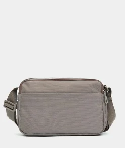 New Mandarina Duck MD20 Expandable Double Zip Crossbody Bag Taupe
