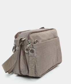 New Mandarina Duck MD20 Expandable Double Zip Crossbody Bag Taupe