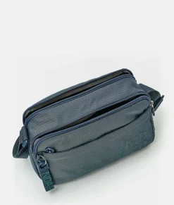 Outlet Mandarina Duck MD20 Expandable Double Zip Crossbody Bag BlueWing