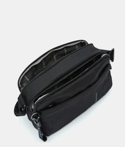 New Mandarina Duck MD20 Expandable Double Zip Crossbody Bag Black