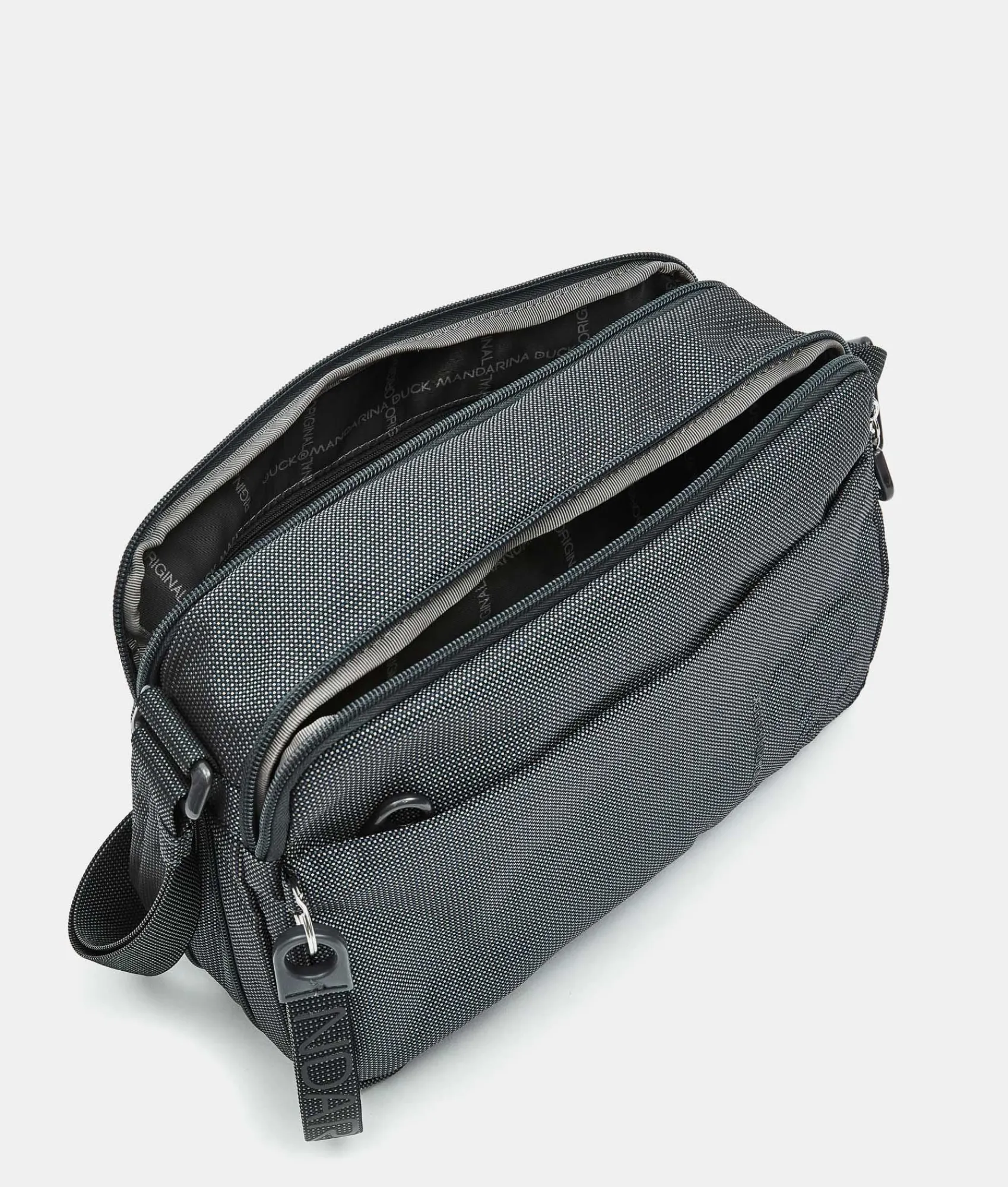 Sale Mandarina Duck MD20 Expandable Double Zip Crossbody Bag Steel