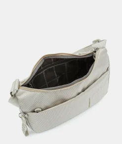 New Mandarina Duck MD20 Horizontal Hobo WhitecapGrey