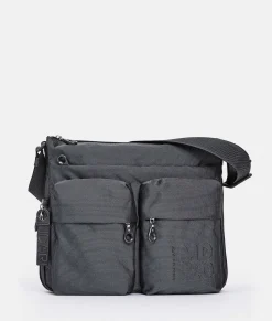 Hot Mandarina Duck MD20 Large .Expandable Crossbody Bag Steel