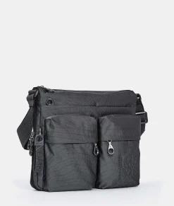 Hot Mandarina Duck MD20 Large .Expandable Crossbody Bag Steel