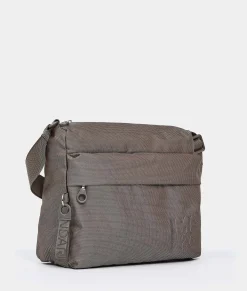 New Mandarina Duck MD20 Medium Crossbody Bag 2 Pockets Taupe