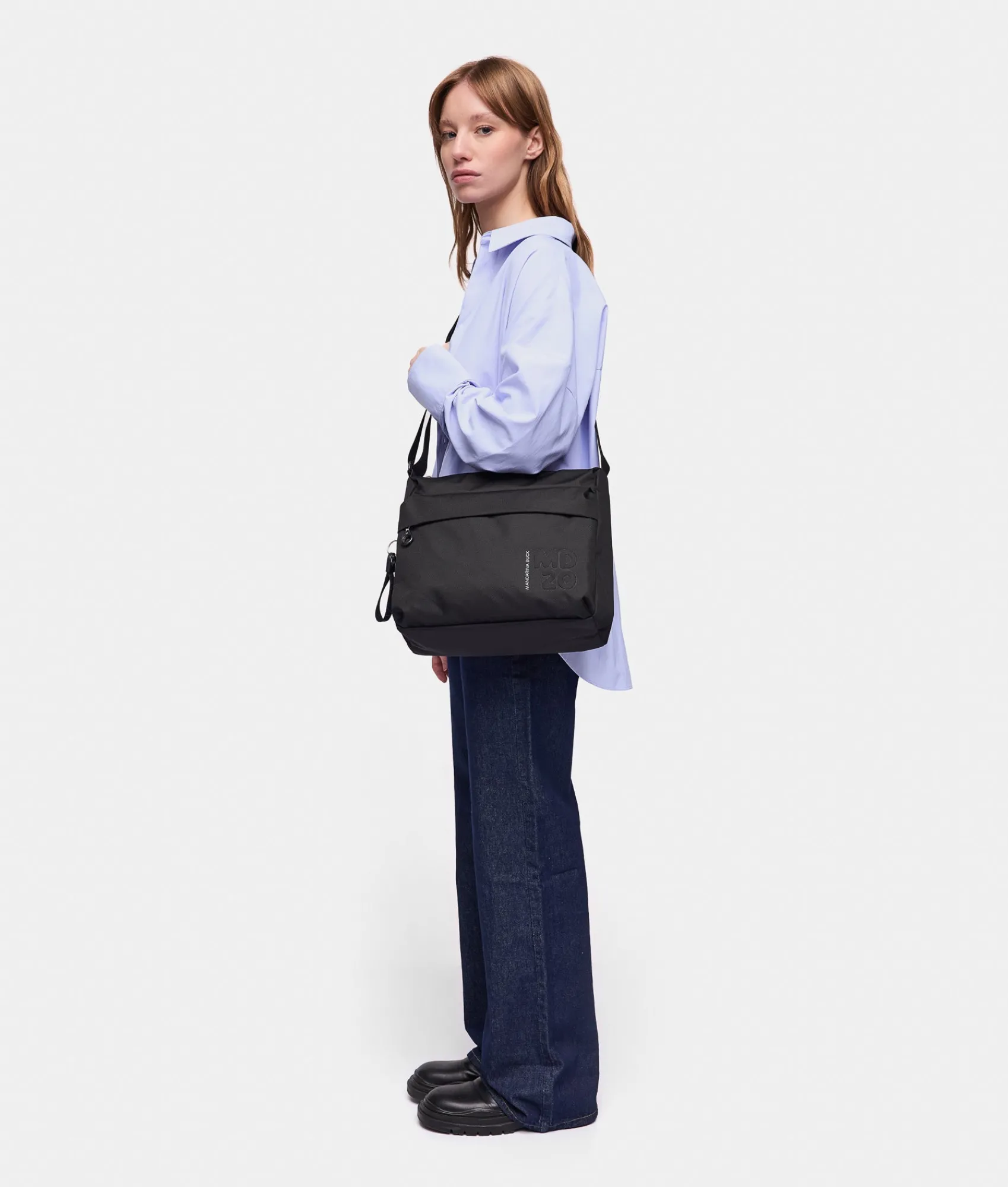 Sale Mandarina Duck MD20 Medium Crossbody Bag 2 Pockets Black
