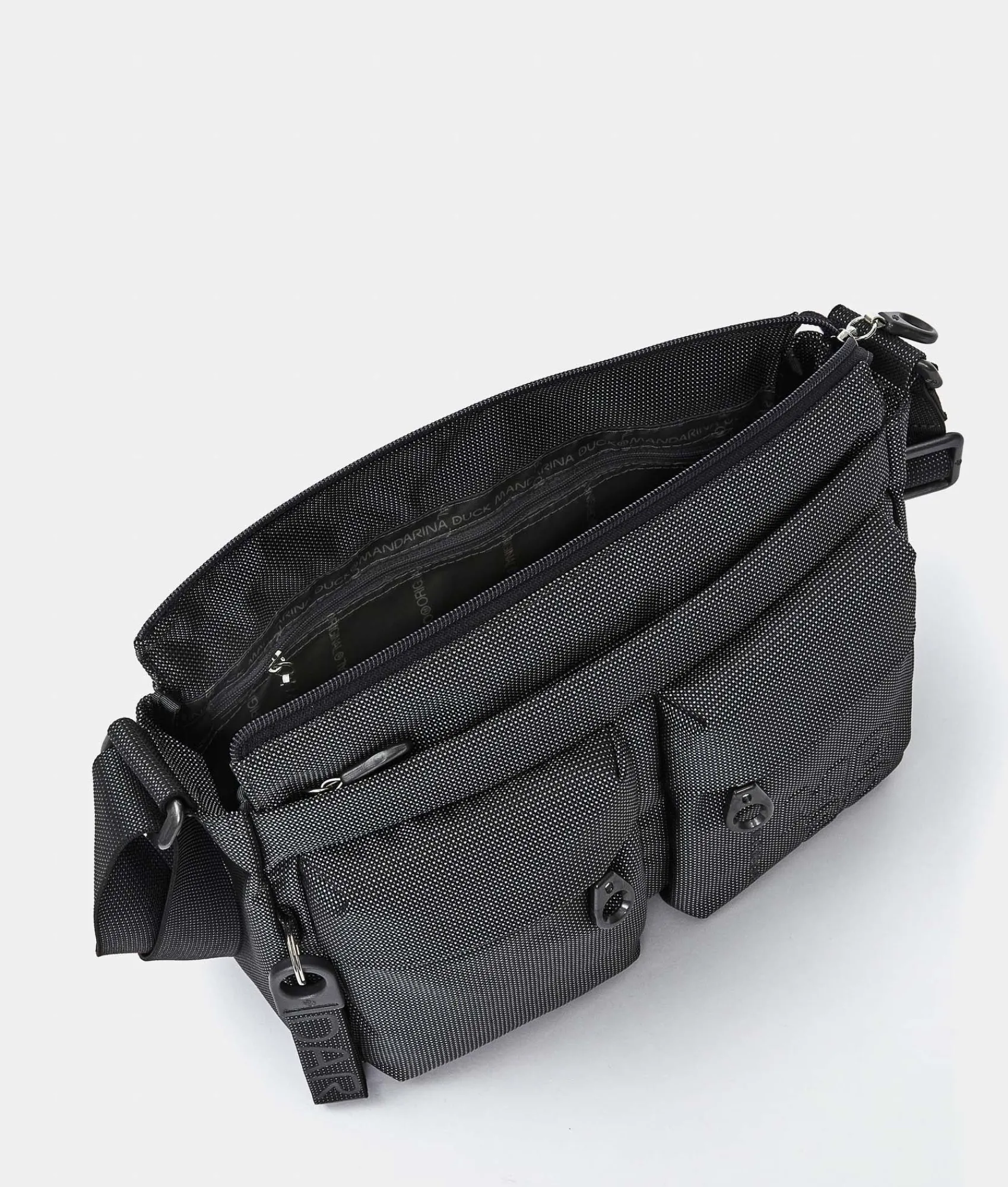 Outlet Mandarina Duck MD20 Multipockets Crossbody Bag Steel