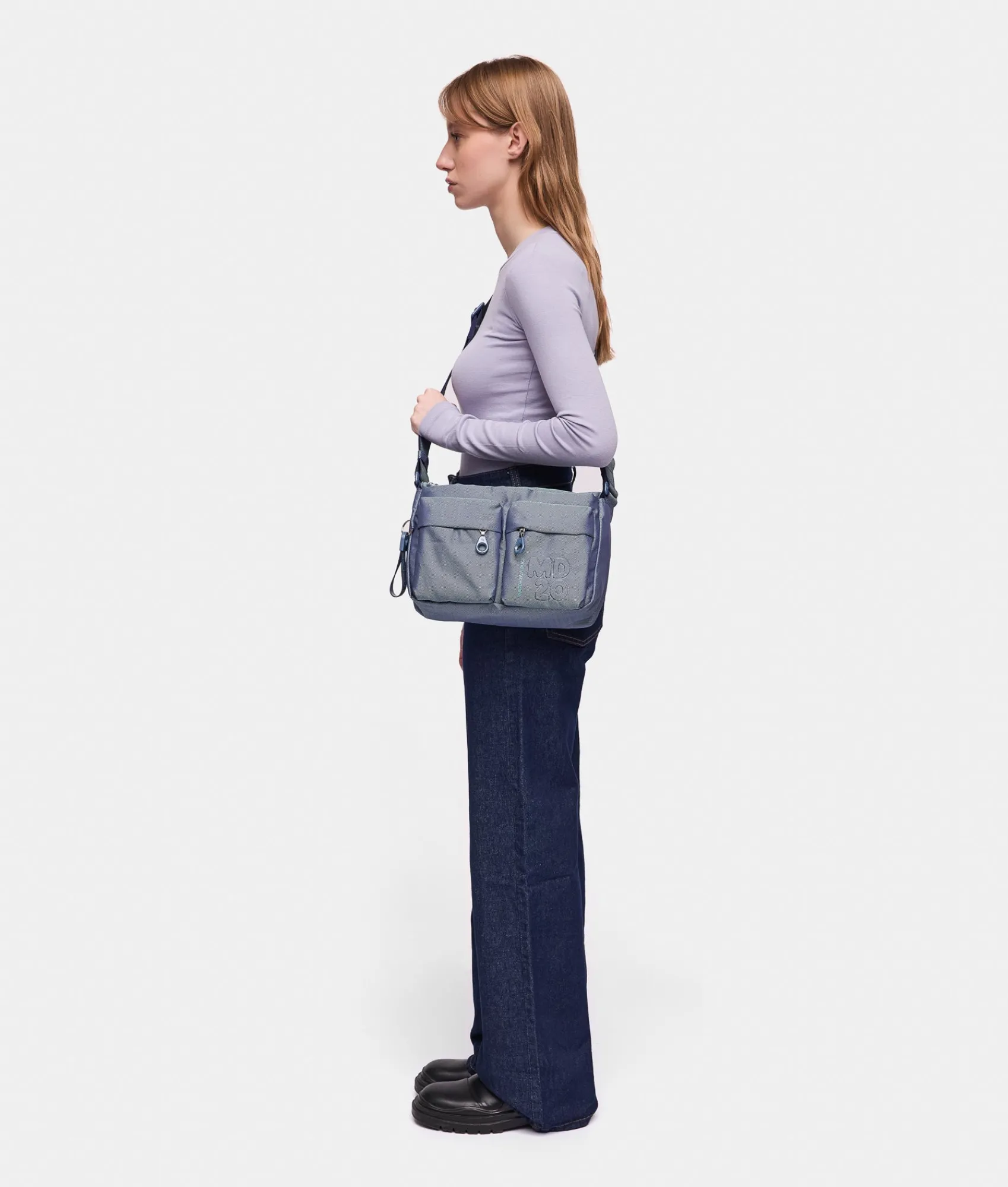 Sale Mandarina Duck MD20 Multipockets Crossbody Bag BlueWing
