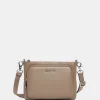 Discount Mandarina Duck MELLOW LEATHER Flact Squared Crossbody Bag WarmTaupe