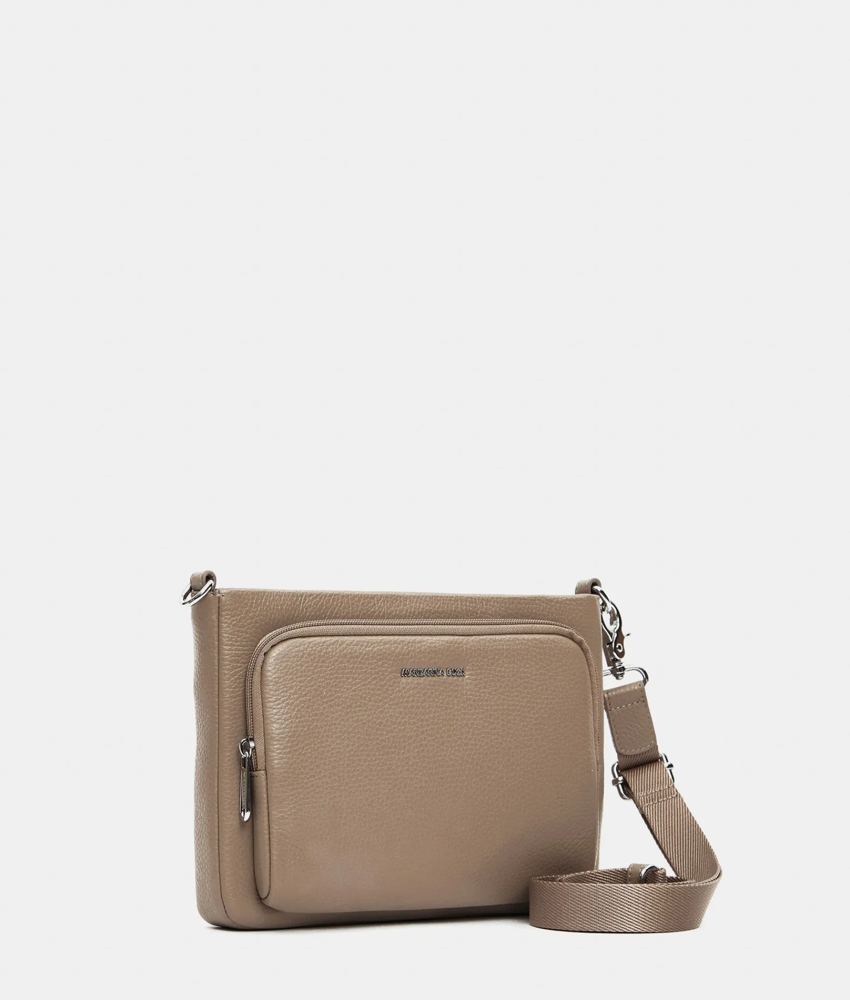 Discount Mandarina Duck MELLOW LEATHER Flact Squared Crossbody Bag WarmTaupe