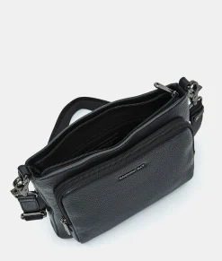 Outlet Mandarina Duck MELLOW LEATHER Flact Squared Crossbody Bag Nero