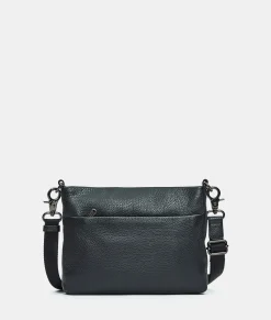 Outlet Mandarina Duck MELLOW LEATHER Flact Squared Crossbody Bag Nero
