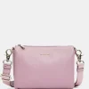 Outlet Mandarina Duck MELLOW LEATHER Large Triple Pochette LilacRose
