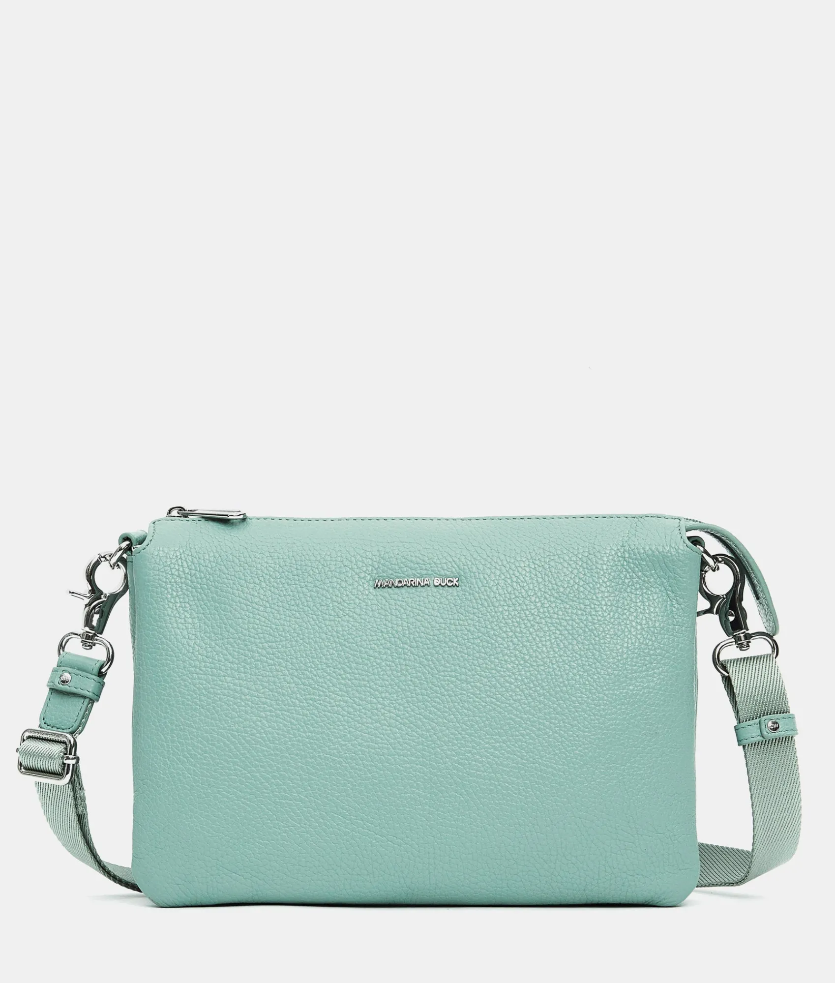 Best Mandarina Duck MELLOW LEATHER Large Triple Pochette IcebergGreen