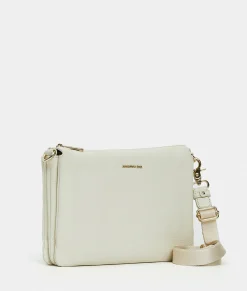 Online Mandarina Duck MELLOW LEATHER Large Triple Pochette Almond