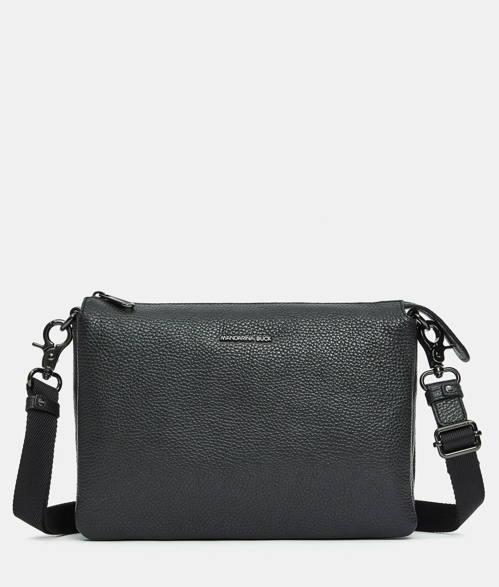 Outlet Mandarina Duck MELLOW LEATHER Large Triple Pochette Nero