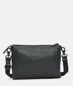 Outlet Mandarina Duck MELLOW LEATHER Large Triple Pochette Nero