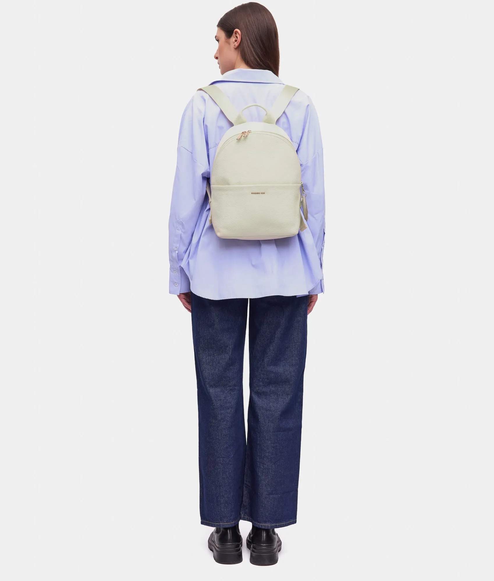 Outlet Mandarina Duck MELLOW LEATHER Medium Backpack Almond