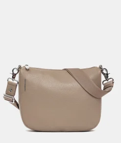 Discount Mandarina Duck MELLOW LEATHER Medium Crossbody Bag WarmTaupe