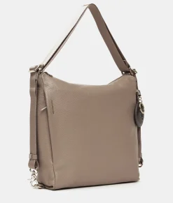 Discount Mandarina Duck MELLOW LEATHER Shoulder Bag WarmTaupe